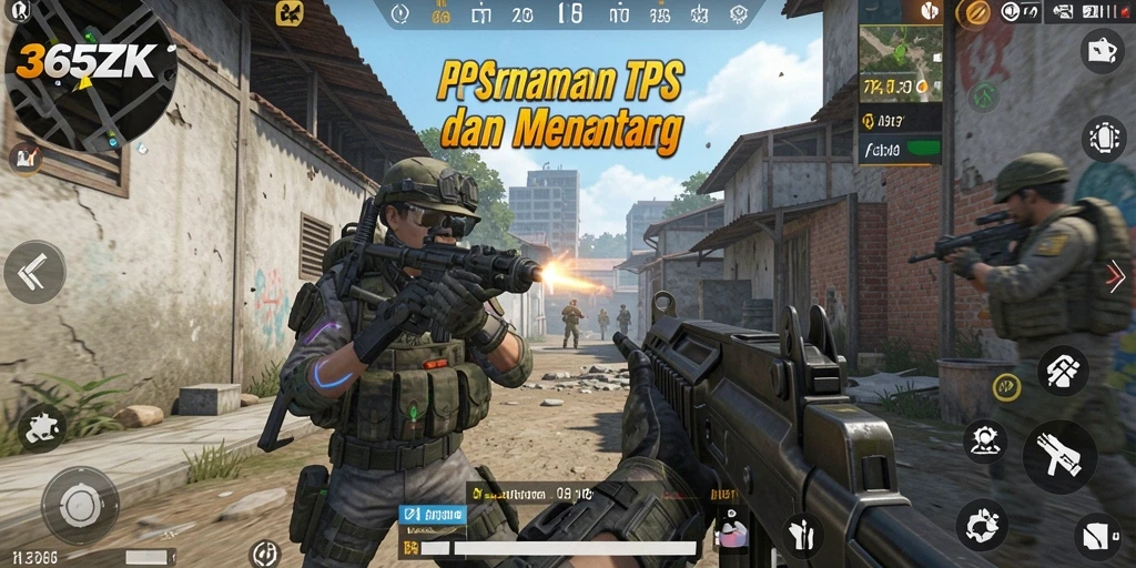 Tangkapan layar 365ZK menampilkan aksi pertempuran seru dalam TPS.