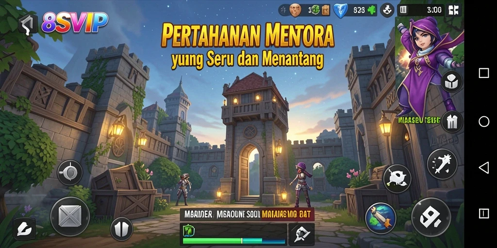 Tangkapan layar menampilkan pertempuran strategi di 8SVIP.