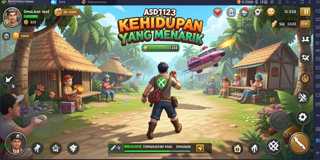 Screenshot permainan yang menunjukkan interaksi karakter dalam <strong>ASD123</strong>.