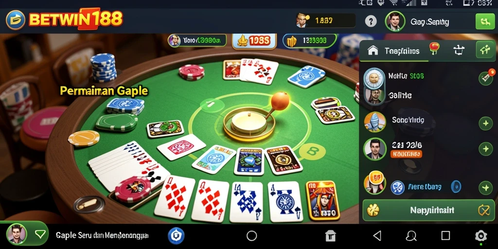 Screenshot utama BETWIN188 menampilkan aksi seru permainan Gaple.