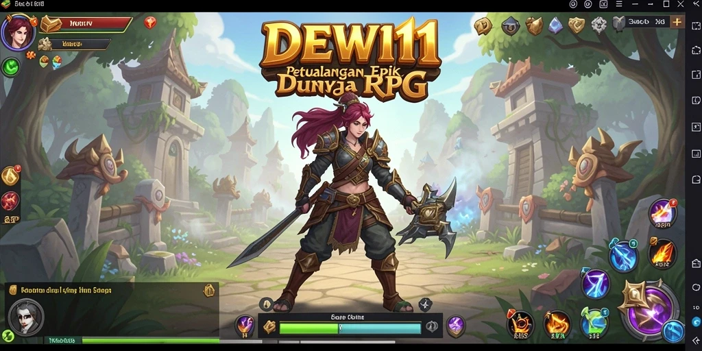 Gameplay seru DEWI11 yang menampilkan aksi petualangan RPG.