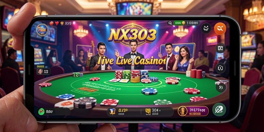 Tampilan gameplay Live Casino yang menarik dan interaktif dari NX303.