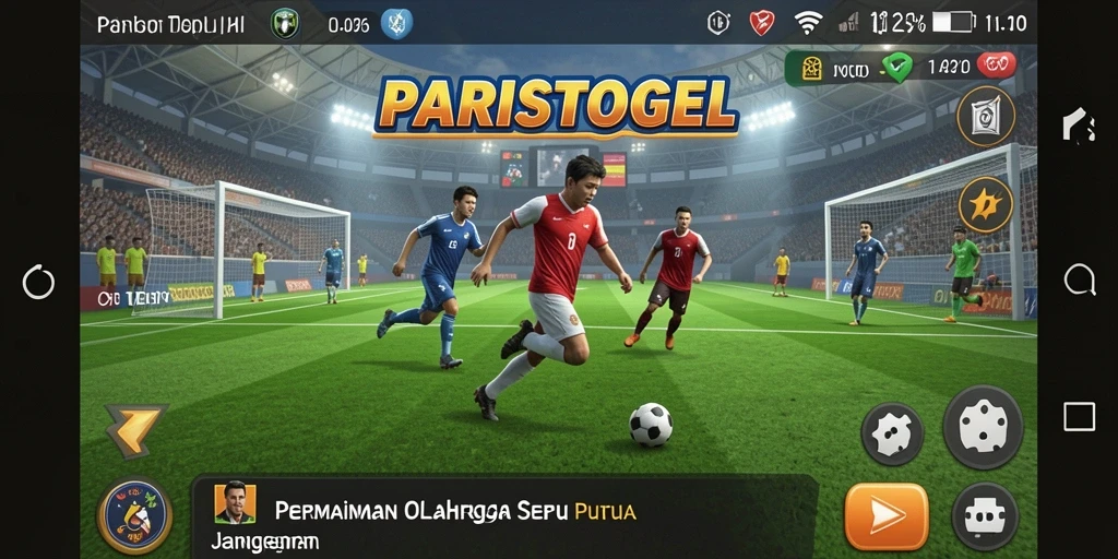 Screenshot dari gameplay PARISTOGEL yang menampilkan aksi olahraga seru.