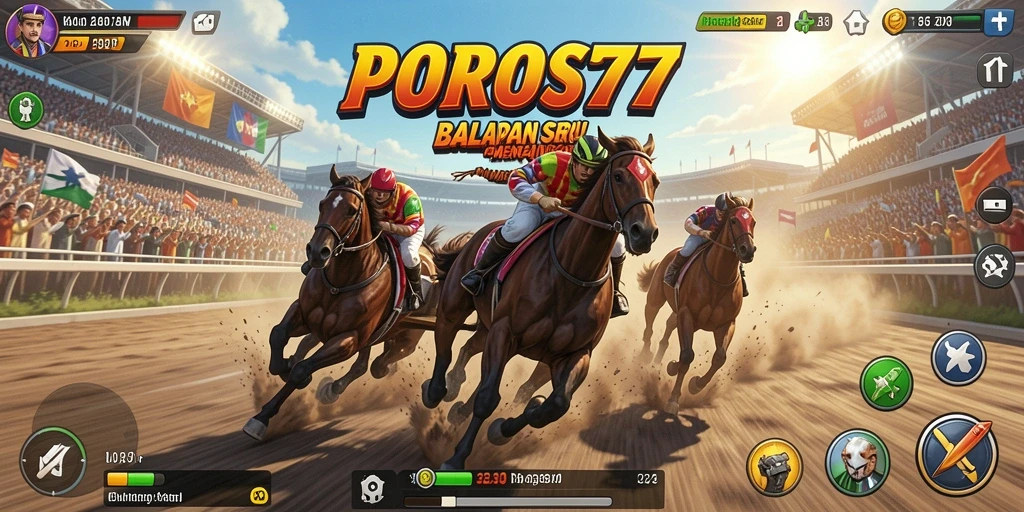 Tampilan gameplay menegangkan dan seru di POROS77.