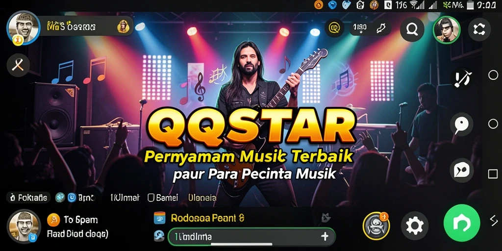 Tampilan gameplay <strong>QQSTAR</strong> dengan interaksi musik yang menarik.