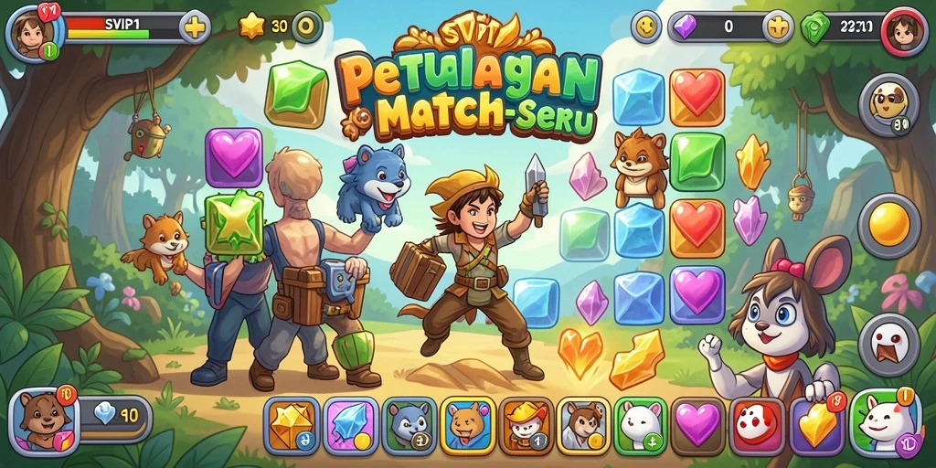 Tampilan gameplay SVIP1 yang penuh warna dan menantang.