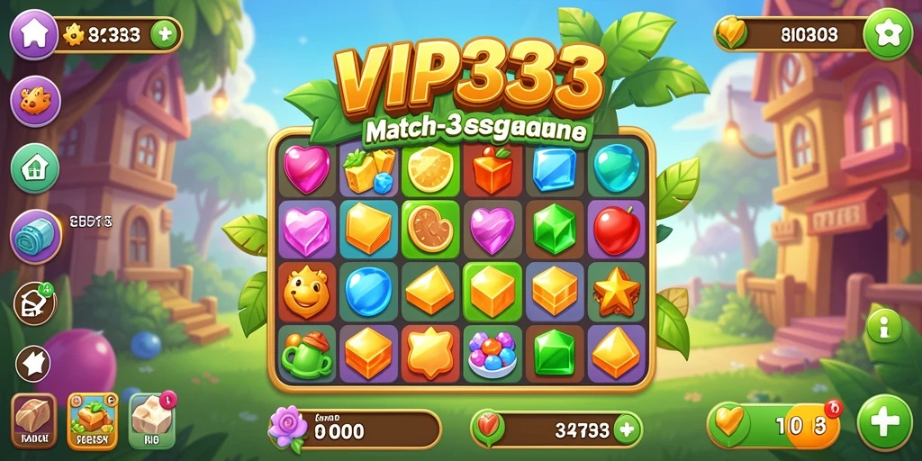 Tampilan gameplay seru di VIP333 dengan objek-objek berwarna-warni.