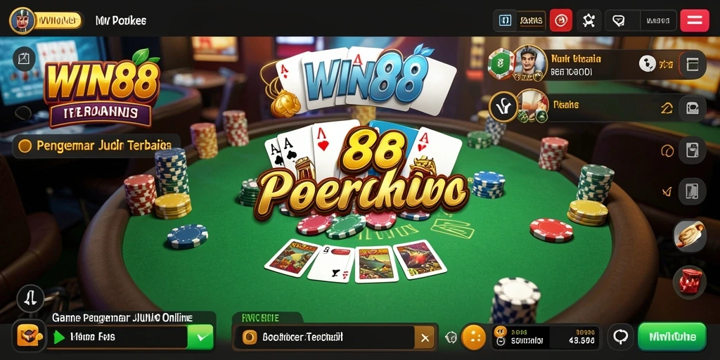 Screenshot gameplay WIN88 menampilkan pemain bersaing dalam permainan Poker.