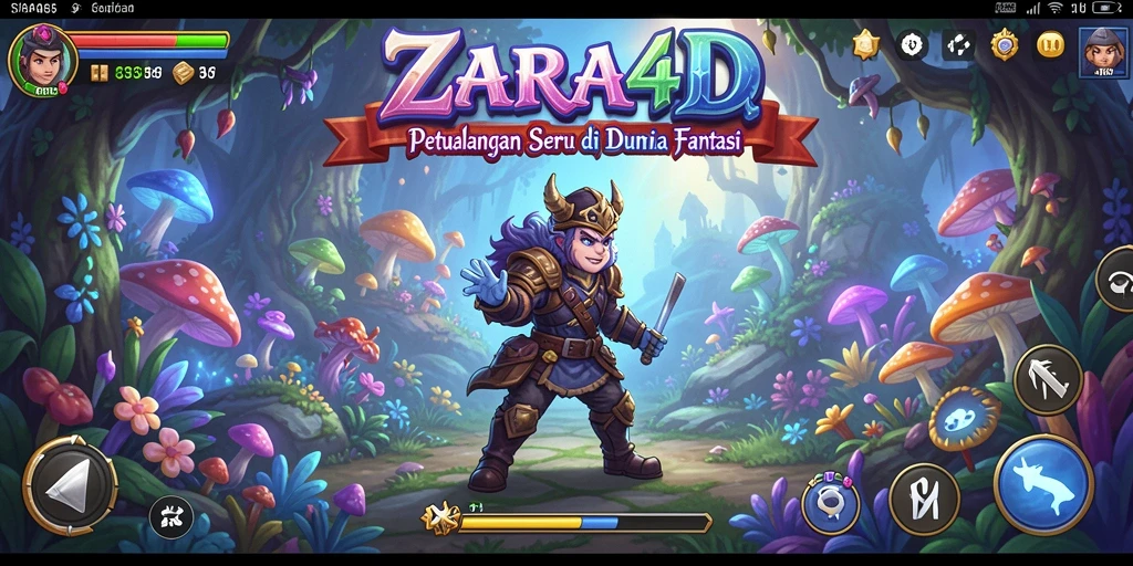 Tampilan gameplay ZARA4D menampilkan petualangan seru penuh warna.